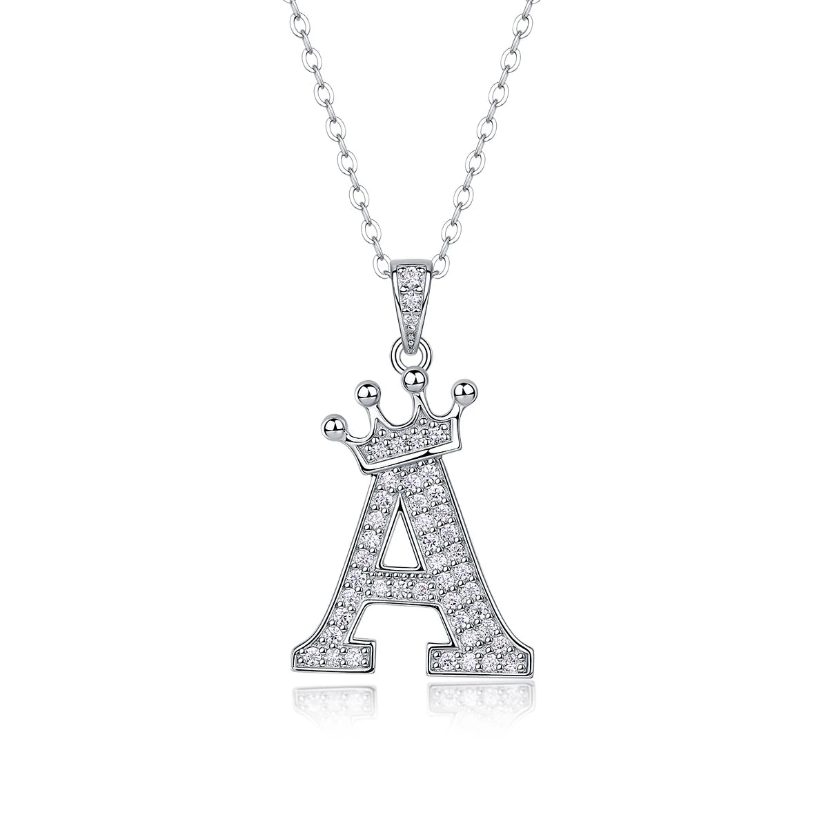 925 Silver Initial Necklace Sparkling Full Moissanite Diamond Pendant Charm Necklaces for Women Letter Name Choker Jewelry Gift