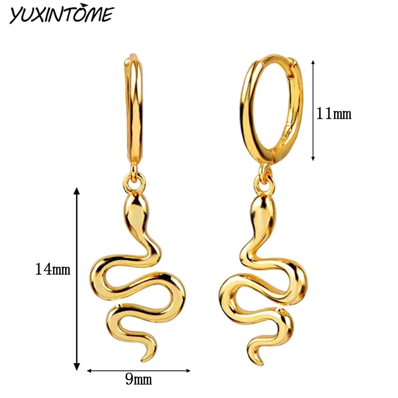 925 Sterling Silver Needle Premium Snake 18K Gold Earrings Vintage Hoop Earrings for Women Fashion Accessories Luxury Jewelry
