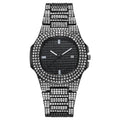 2022 New Iced Out Women Watch Gold Silver Color Square Diamondd Quartz Luxury Hip Hop Wrist Watches Roman Clock Gift boyfriend