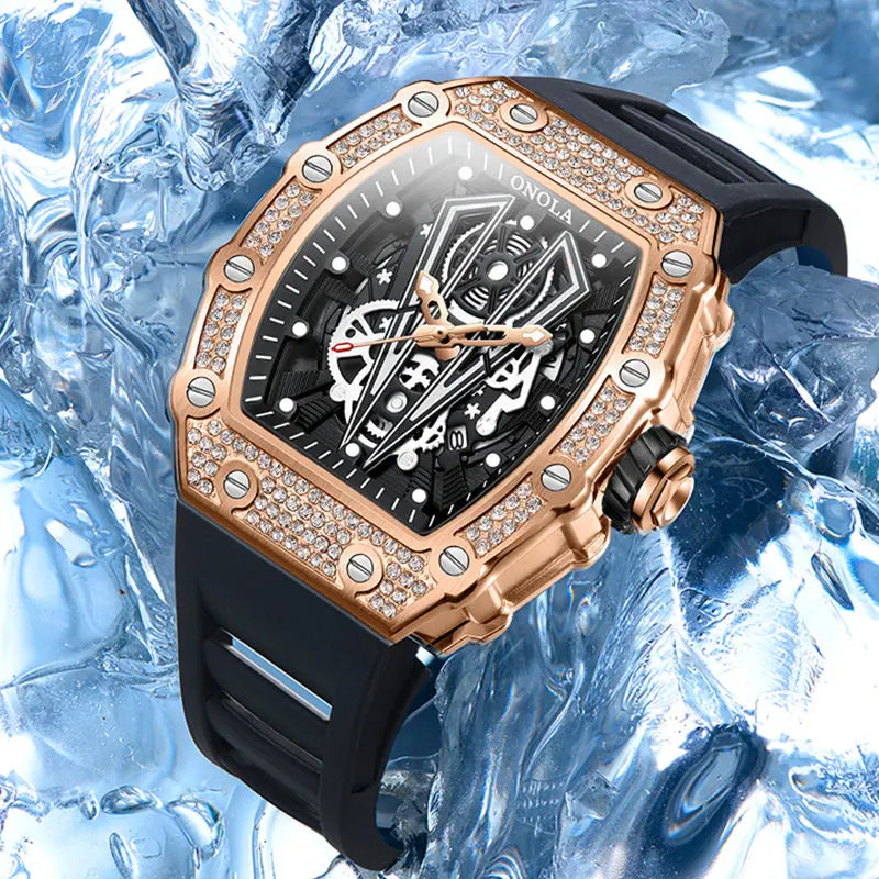 New Diamond Fashion Men Watch ONOLA  Top Luxury Man Watches Quartz Sports Waterproof Men's Wristwatch Clock Relogio Masculino