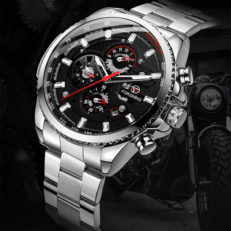2026 Sport Waterproof Big Dial Mechanical Watches Luxury Stainless Steel Watch For Men Multifunctional Automatic Date Wristwatch