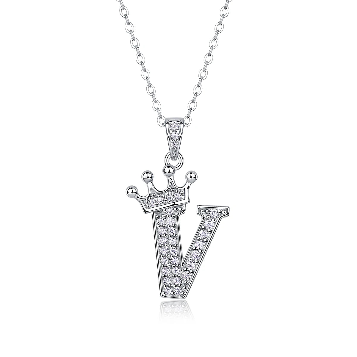 925 Silver Initial Necklace Sparkling Full Moissanite Diamond Pendant Charm Necklaces for Women Letter Name Choker Jewelry Gift