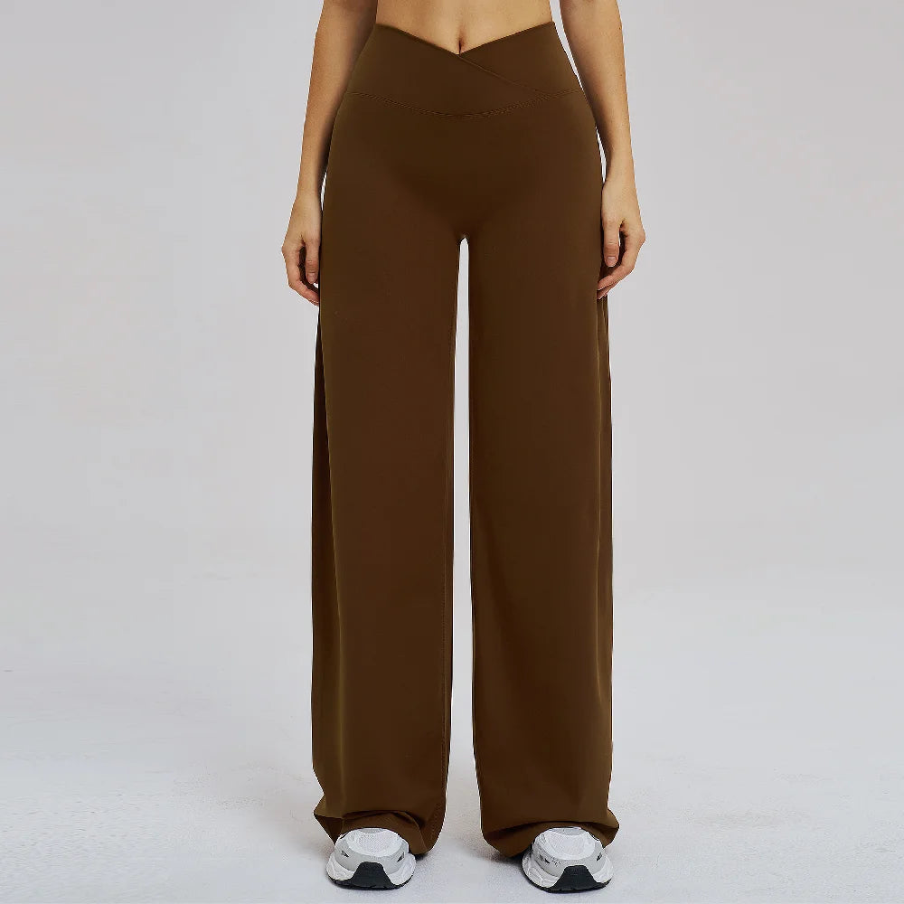 Yoga Flared Pants Women Sexy High Waist Wide Leg Pants Gym Fitness Bell Bottom Trousers Sports Flared Pants Latin Dance Trousers