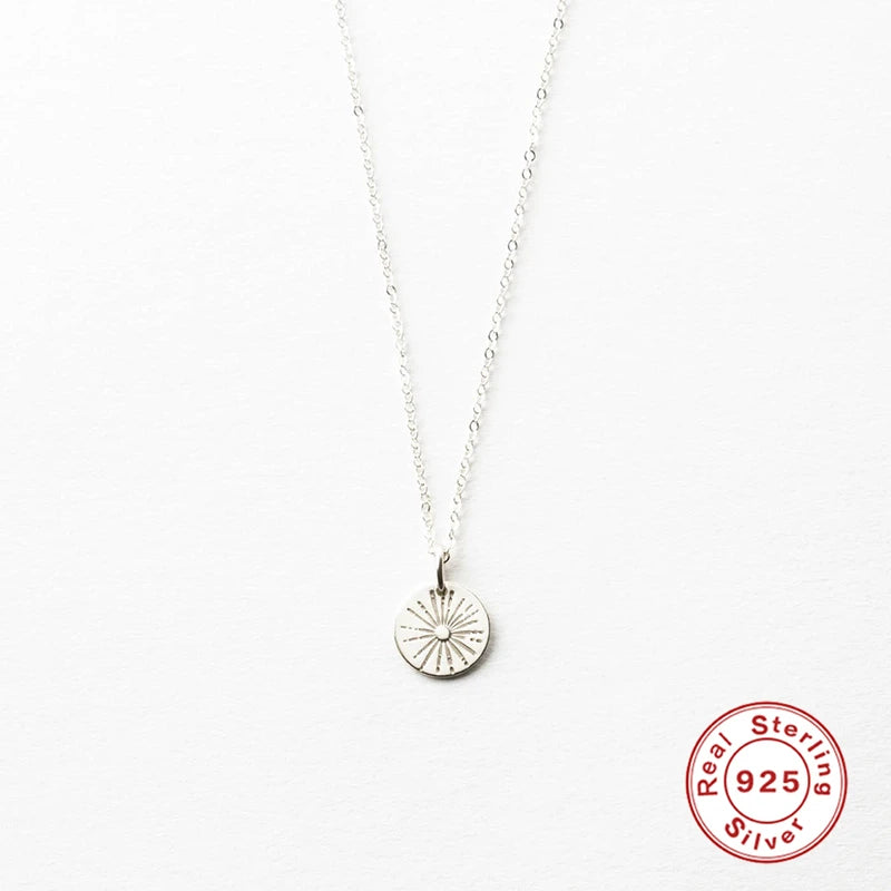 ROXI Ins Sun Pendant Necklaces for Women Men Jewelry 925 Sterling Silver Sun Gold Necklace Collares Chain Naszyjnik Luxury Gift