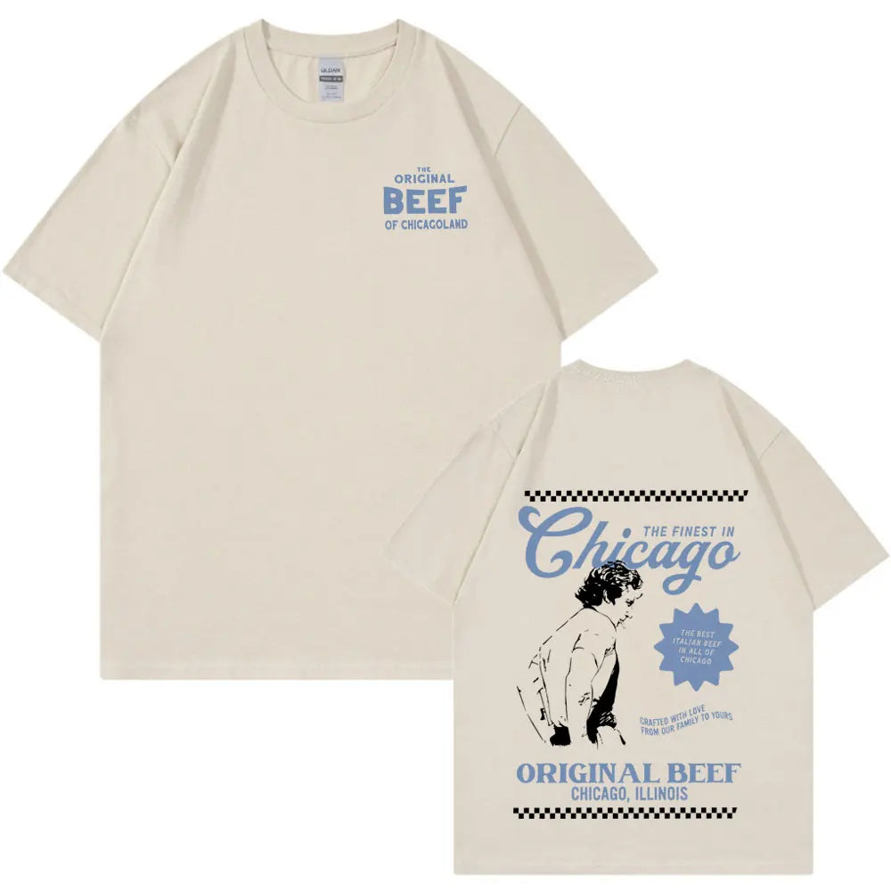 The Bear TV Series Jeremy Allen T-shirts The Original Beef of Chicagoland T-shirt Men/Women Clothing Cotton Oversized T Shirts