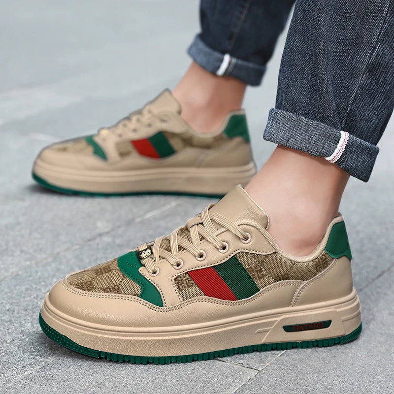 Couple Shoes Spring and Summer 2024 Luxury Appearance Design Men's Tide Shoes Leather Sports Casual Breathable Board Shoes