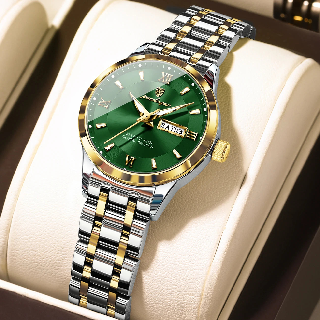 POEDAGAR Luxury Quartz Women Watch Luminous Stainless Steel Waterproof Ladies Wristwatch Week Date Fashion Woman's Watches Reloj