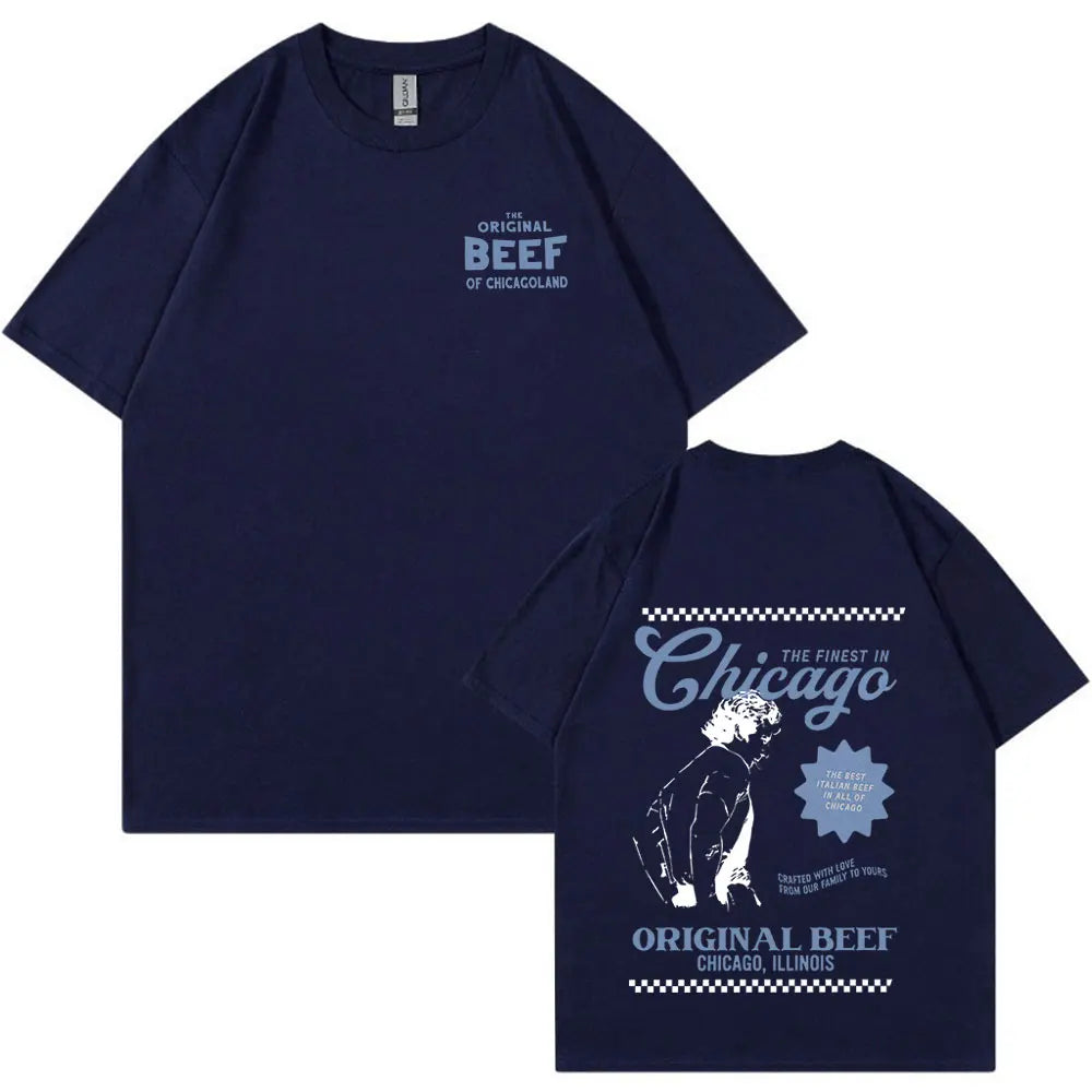 The Bear TV Series Jeremy Allen T-shirts The Original Beef of Chicagoland T-shirt Men/Women Clothing Cotton Oversized T Shirts