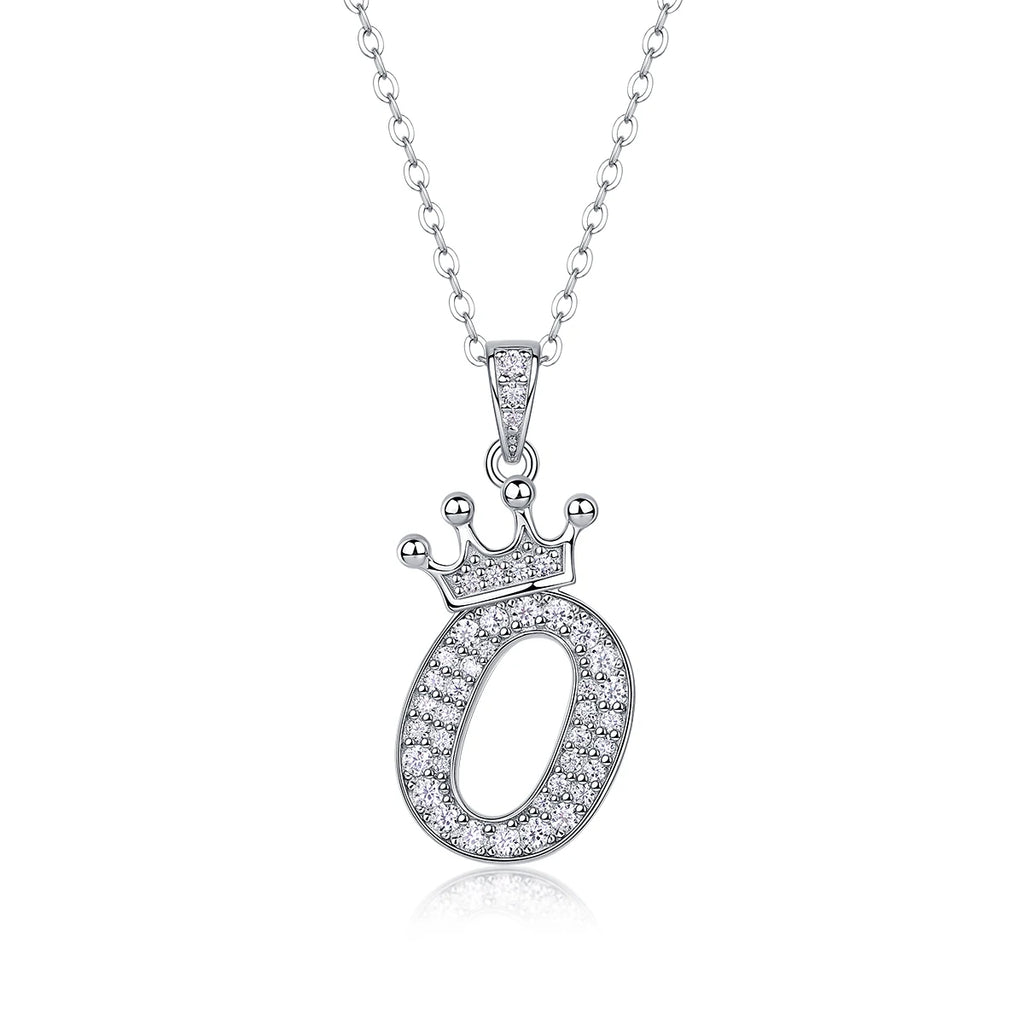 925 Silver Initial Necklace Sparkling Full Moissanite Diamond Pendant Charm Necklaces for Women Letter Name Choker Jewelry Gift