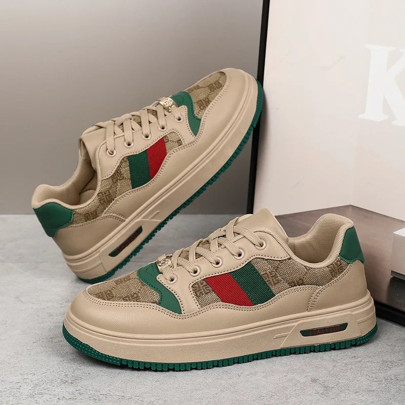 Couple Shoes Spring and Summer 2024 Luxury Appearance Design Men's Tide Shoes Leather Sports Casual Breathable Board Shoes
