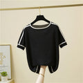 Summer Short Sleeve O-Neck Knitted Women Sweater Pullover Casual Knit Sweater Women Tops Blusas Mujer De Moda 2025