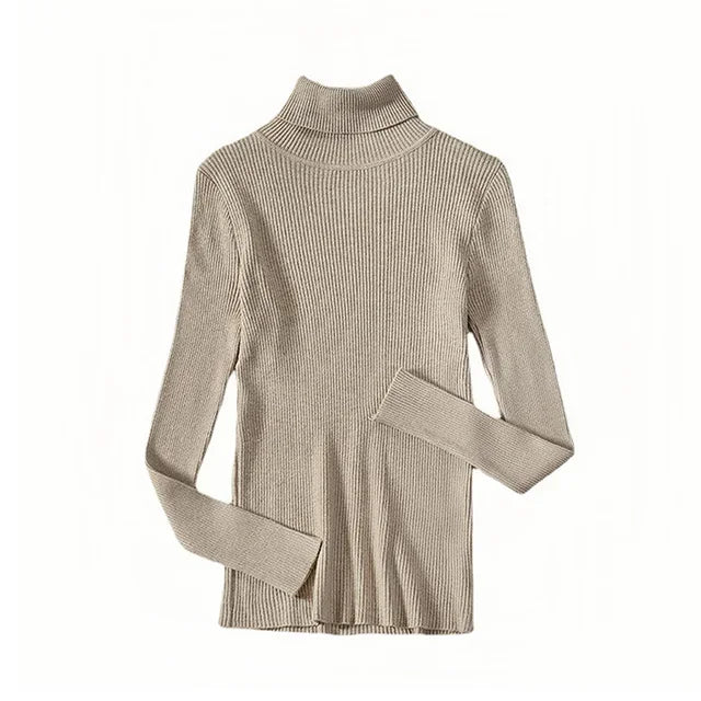 AOSSVIAO 2026 Basic Mock Neck Ribbed Sweaters for Women Cute Sexy Knitted Autumn Winter Warm Fitted Fashion Pullover Sweater