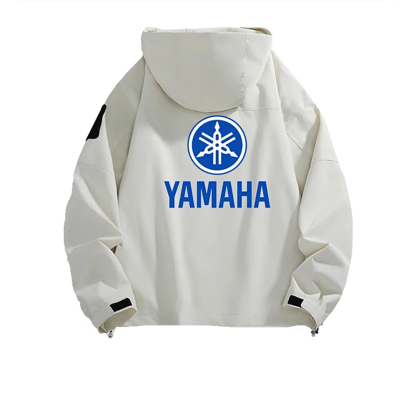 2026 yamaha logo  Autumn New Unisex Soft Shell Windbreaker Coat Outdoor Hooded Jackets Men Water Repellent Rain Coats for Hiking