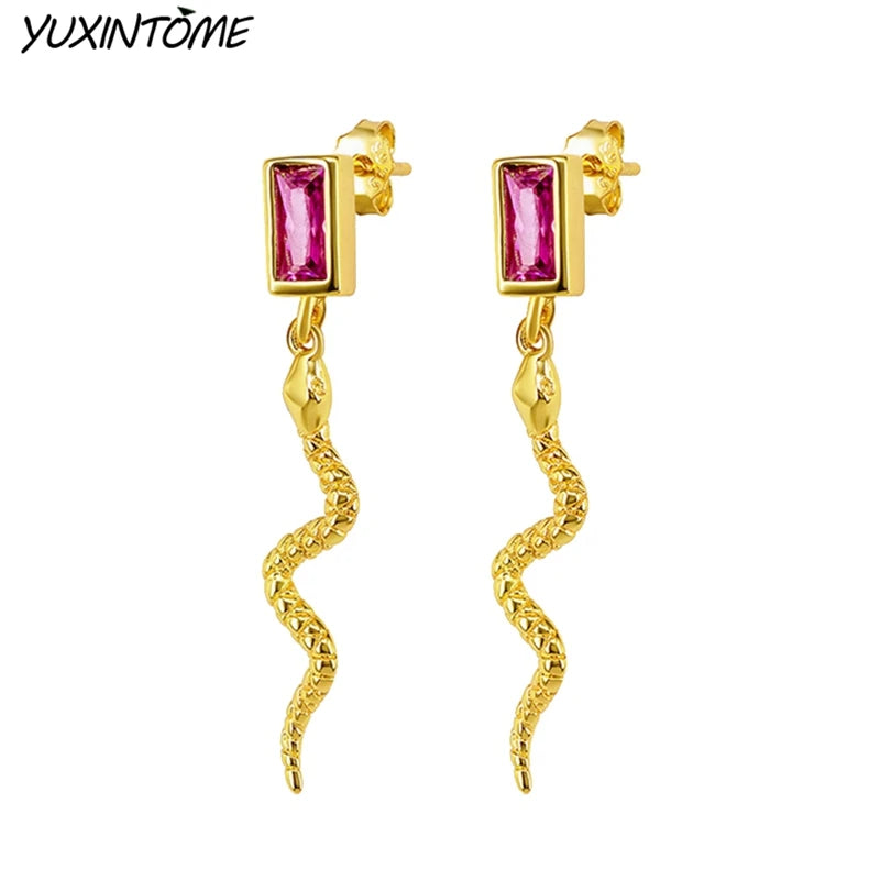 925 Sterling Silver Needle Premium Snake 18K Gold Earrings Vintage Hoop Earrings for Women Fashion Accessories Luxury Jewelry