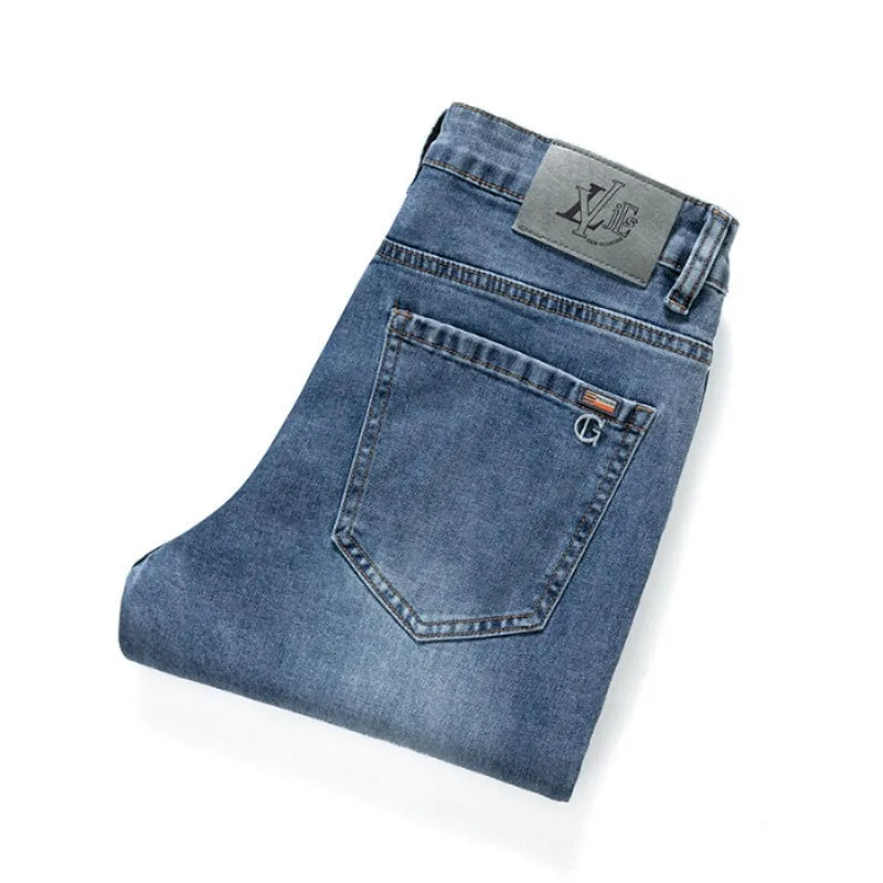 2026 New Cotton Men's Jeans Denim Pants Brand Classic Clothes Overalls Straight Trousers for Men Black Size 28-40