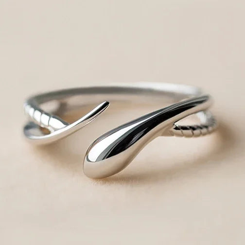 Stereoscopic New Retro Punk Exaggerate Snake Ring 925 sterling silver Opening Rings Adjustable Jewelry
