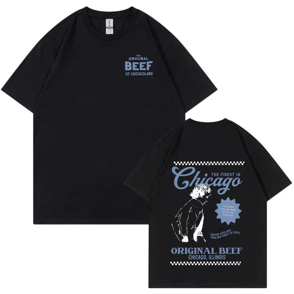 The Bear TV Series Jeremy Allen T-shirts The Original Beef of Chicagoland T-shirt Men/Women Clothing Cotton Oversized T Shirts