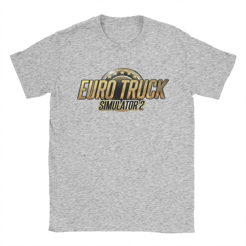 Game Euro Truck Simulator 2 Men T Shirts  Leisure Tees Short Sleeve Round Collar T-Shirts Cotton Summer Tops