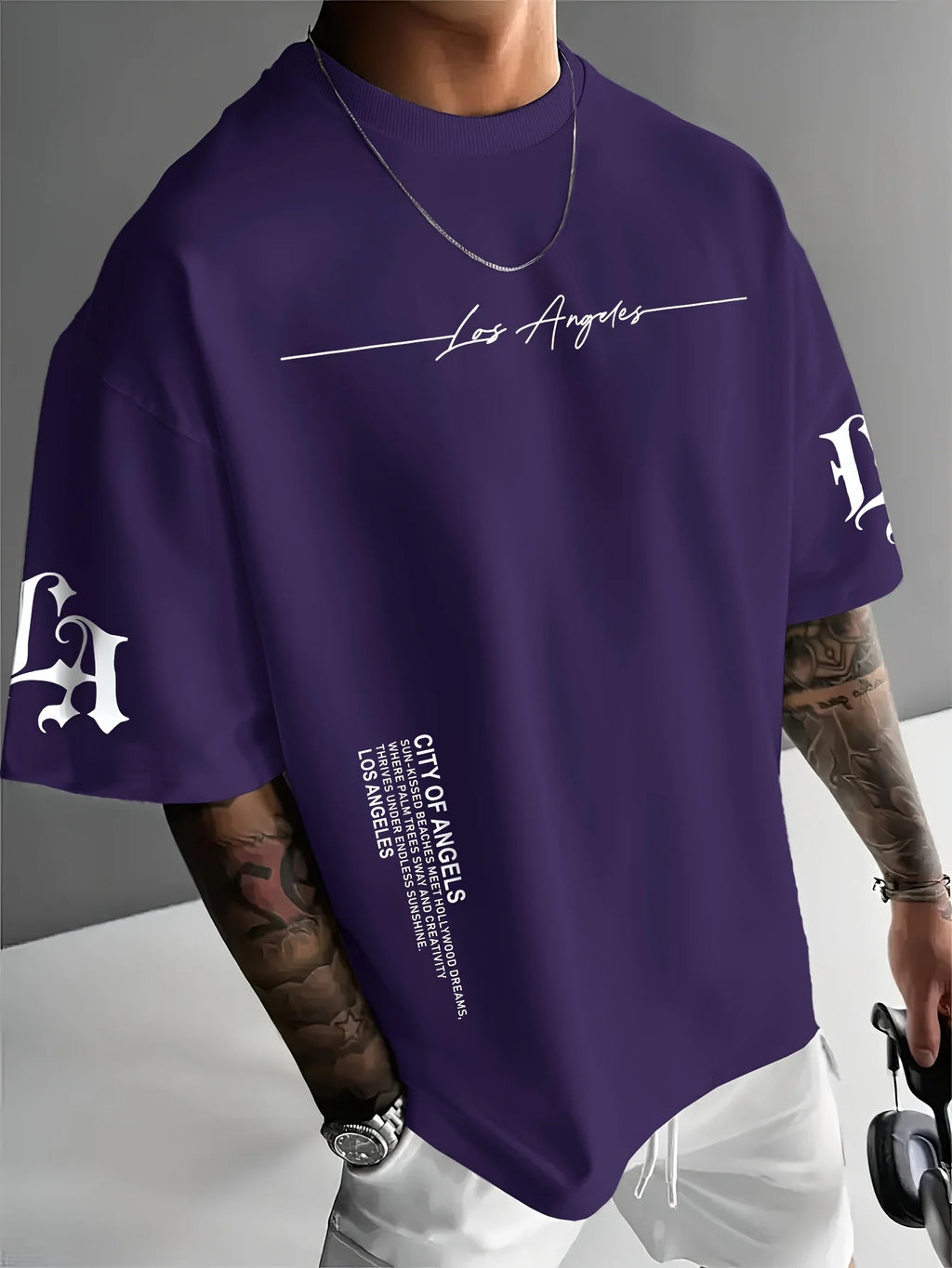 2026 Summer Men's T-shirt with Letter Print Breathable Lightweight Casual Fashionable Outdoor Men's T-shirt