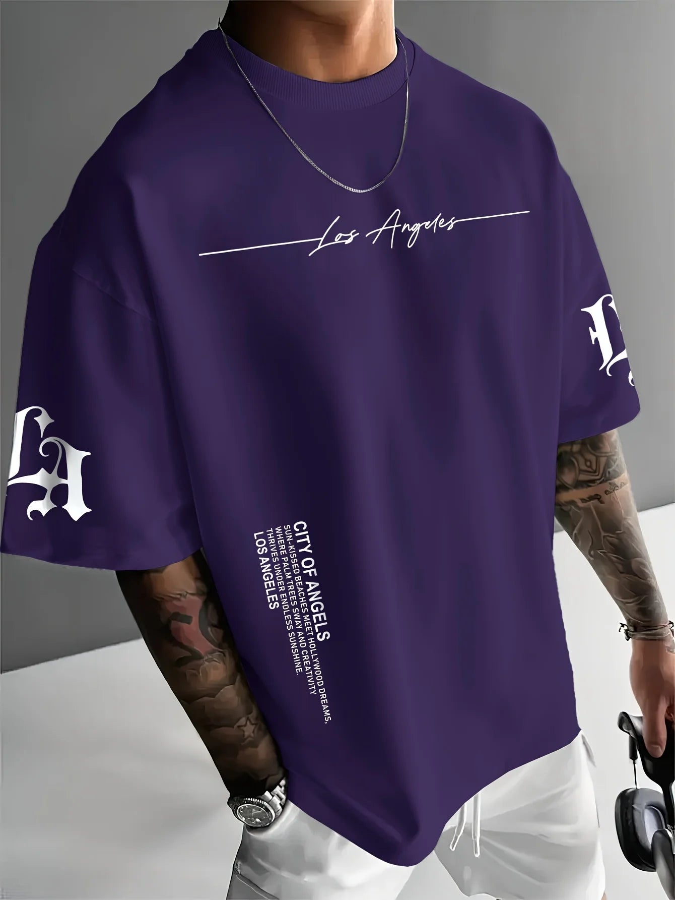 2026 Summer Men's T-shirt with Letter Print Breathable Lightweight Casual Fashionable Outdoor Men's T-shirt
