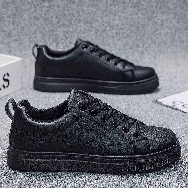 2025 Luxury Men's Sneakers Casual Skateboarding Shoes Little White Student Shoes Professional & Casual Black Leather Sneaker