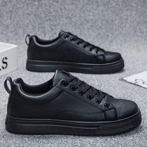 2025 Luxury Men's Sneakers Casual Skateboarding Shoes Little White Student Shoes Professional & Casual Black Leather Sneaker