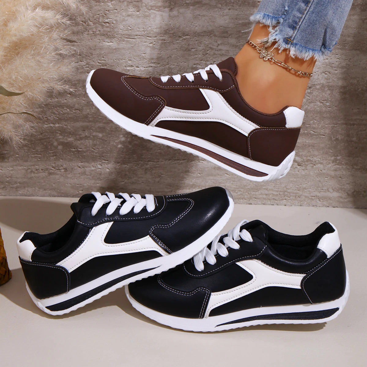 Spring and Autumn Elegant Round Head Running Sports and Leisure Shoes Fashionable and Best Selling New Comfortable Women's Shoes
