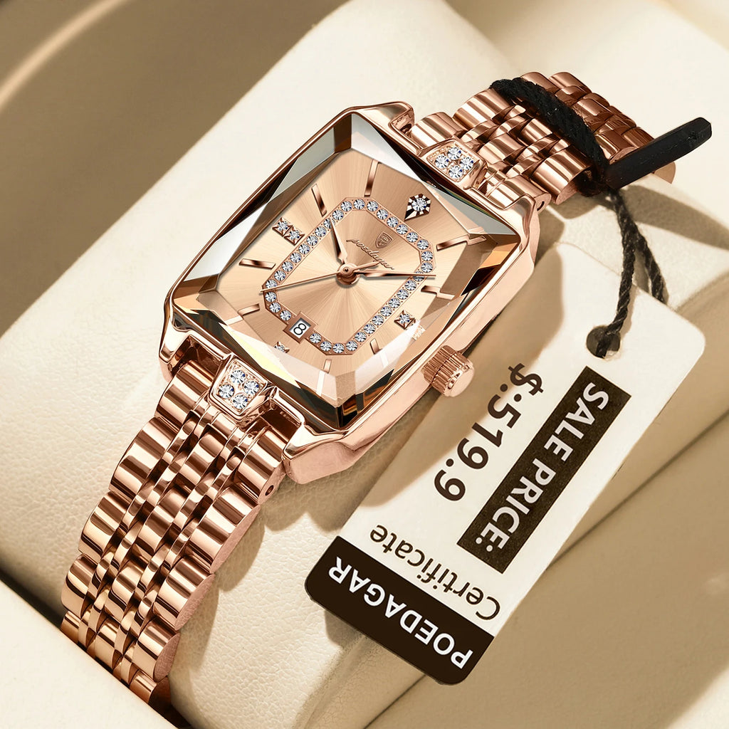 POEDAGAR High Quality Women Watch Waterproof Date Fashion Women's Watches Luxury Stainless Steel Quartz Ladies Wristwatch Reloj