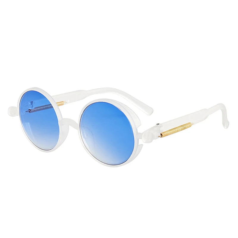 New Steampunk Sunglasses for Men Women Vintage Trendy Round Metal Frame Polarized Sun Glasses Outdoor Driving Riding Accessories