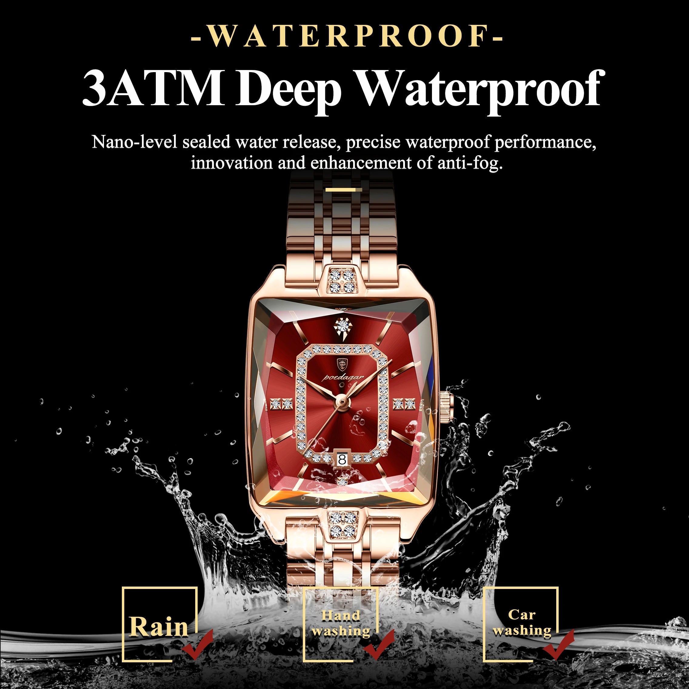 POEDAGAR High Quality Women Watch Waterproof Date Fashion Women's Watches Luxury Stainless Steel Quartz Ladies Wristwatch Reloj