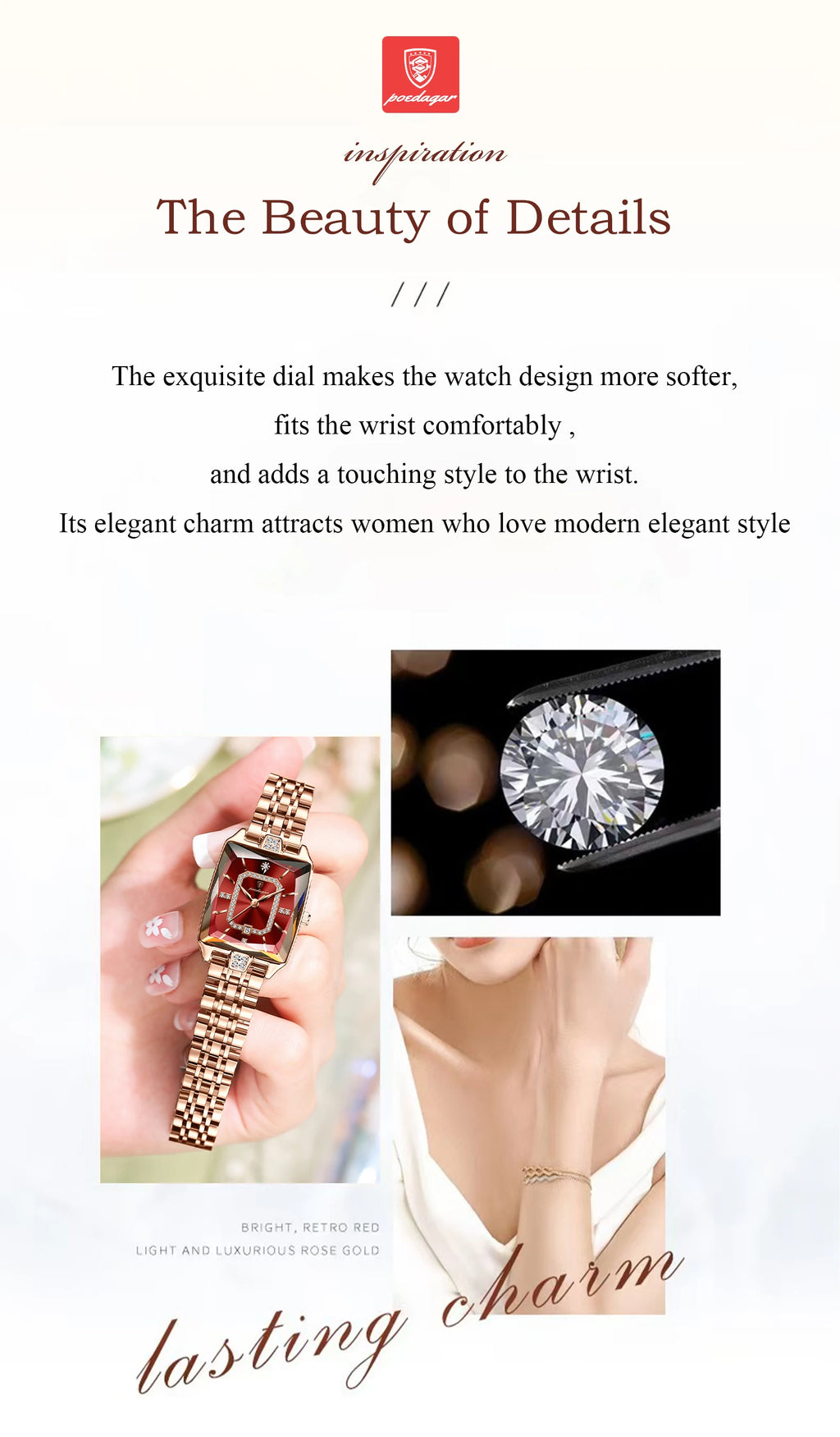 POEDAGAR High Quality Women Watch Waterproof Date Fashion Women's Watches Luxury Stainless Steel Quartz Ladies Wristwatch Reloj