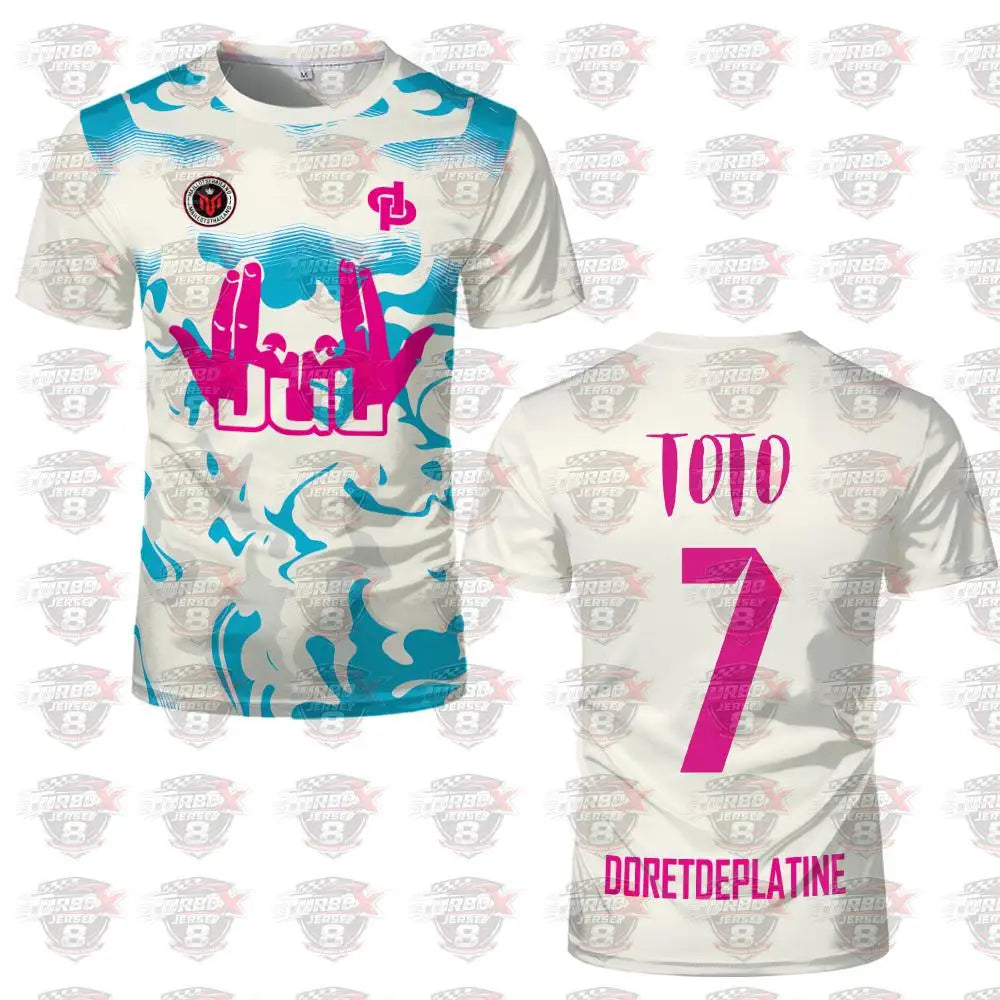 2026 Jul Maillot Toto Et Ninetta Jerseys Men's Trendy Rap Culture Printed T-shirts Breathable Football Training Uniforms