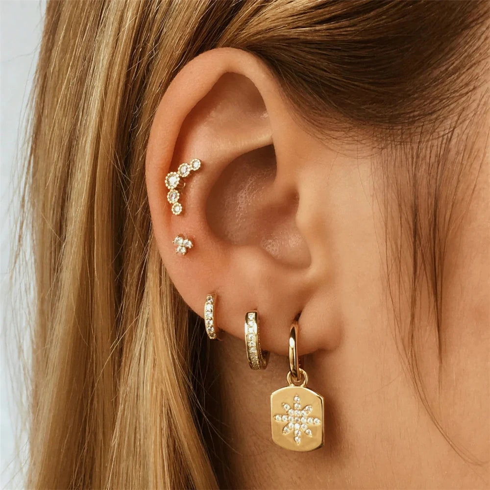 ROXI Classic Single-sided Diamond Earrings 925 Sterling Silver Round Versatile Small Jewelry Ladies Valentine's Day Gift