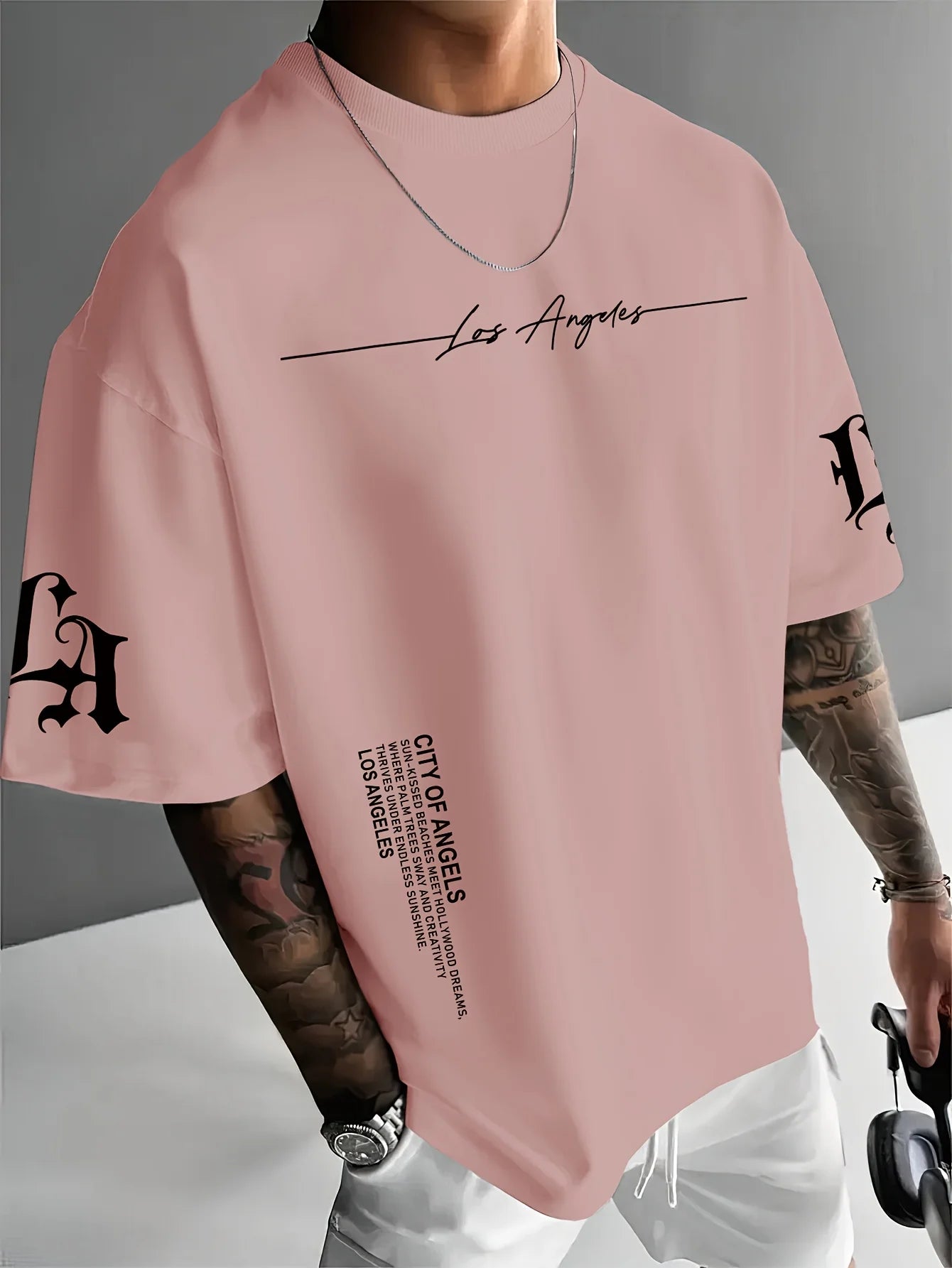 2026 Summer Men's T-shirt with Letter Print Breathable Lightweight Casual Fashionable Outdoor Men's T-shirt