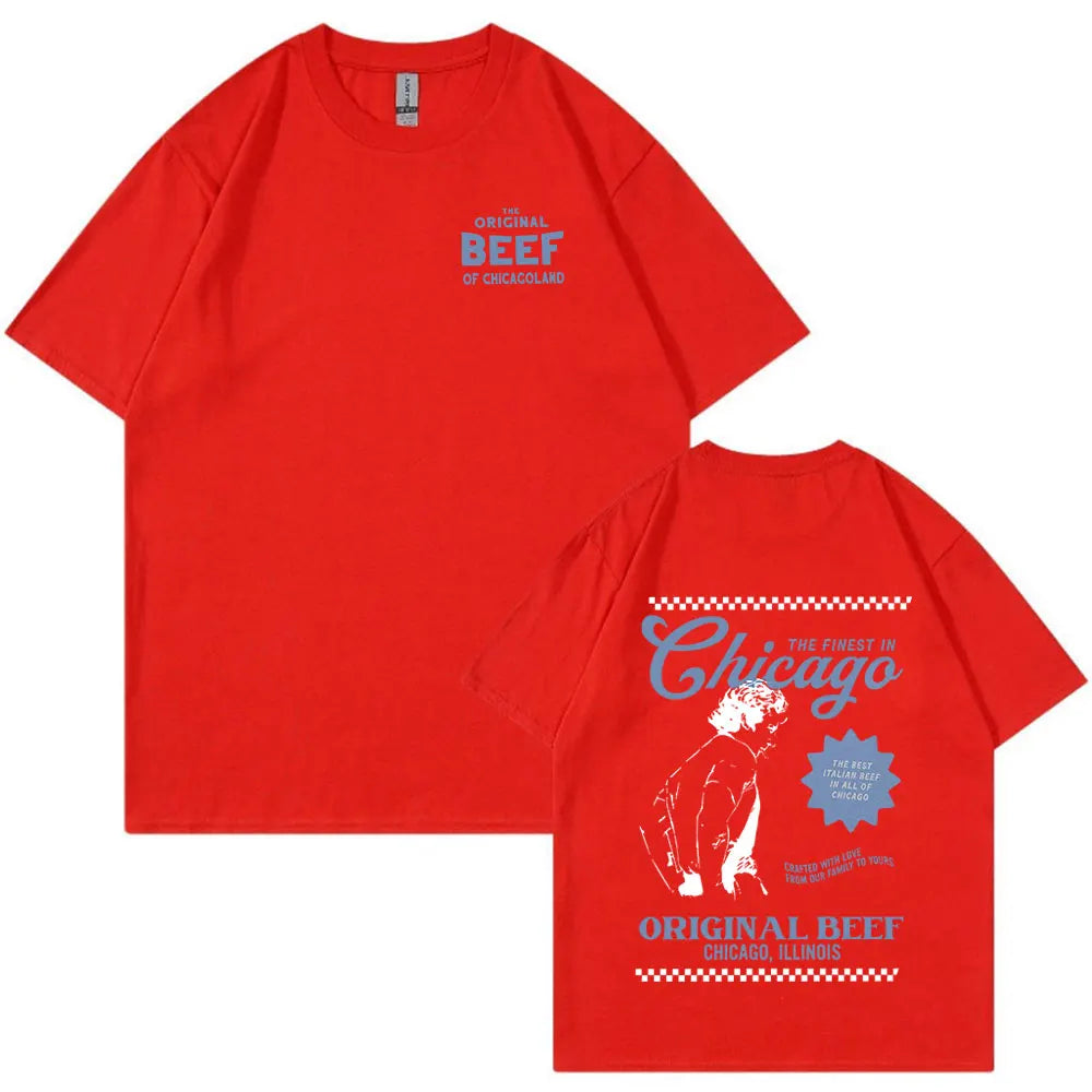 The Bear TV Series Jeremy Allen T-shirts The Original Beef of Chicagoland T-shirt Men/Women Clothing Cotton Oversized T Shirts