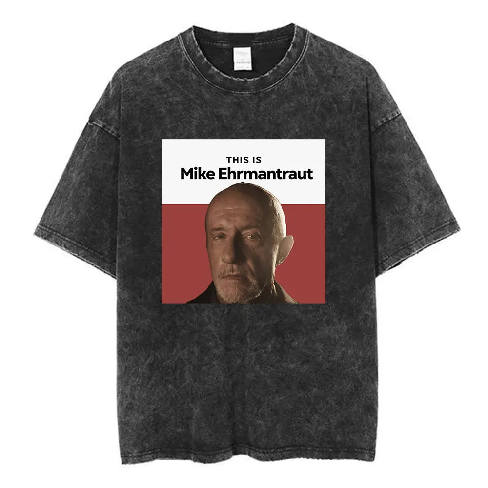 Heisenberg Breaking Bad Vintage Washed T Shirt Better Call Saul Graphic Print T-shirts Men's Pure Cotton Short Sleeves Tee Shirt
