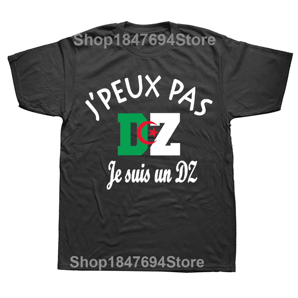 Funny Algeria Algerian Girl Woman Flag T Shirts Summer Style Graphic Cotton Streetwear Short Sleeve Birthday Gifts T-shirt Men