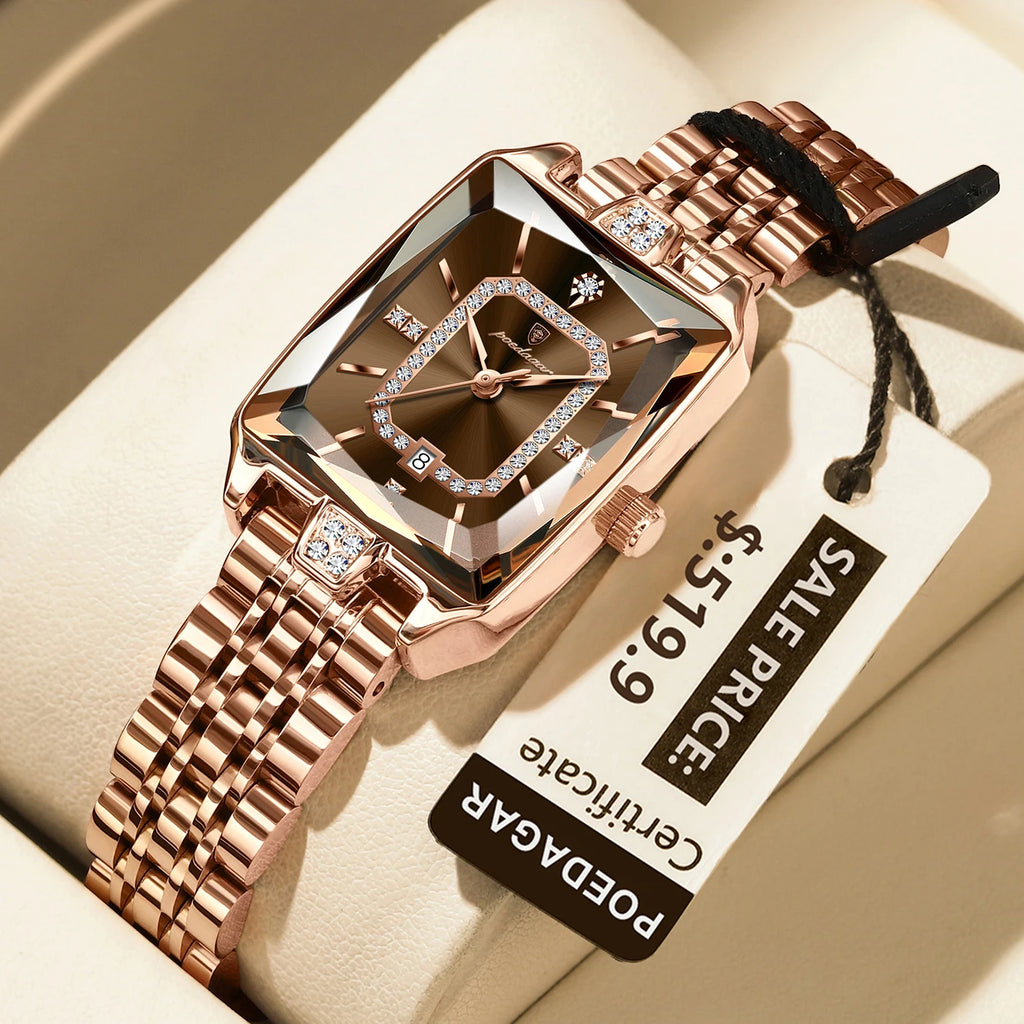 POEDAGAR High Quality Women Watch Waterproof Date Fashion Women's Watches Luxury Stainless Steel Quartz Ladies Wristwatch Reloj