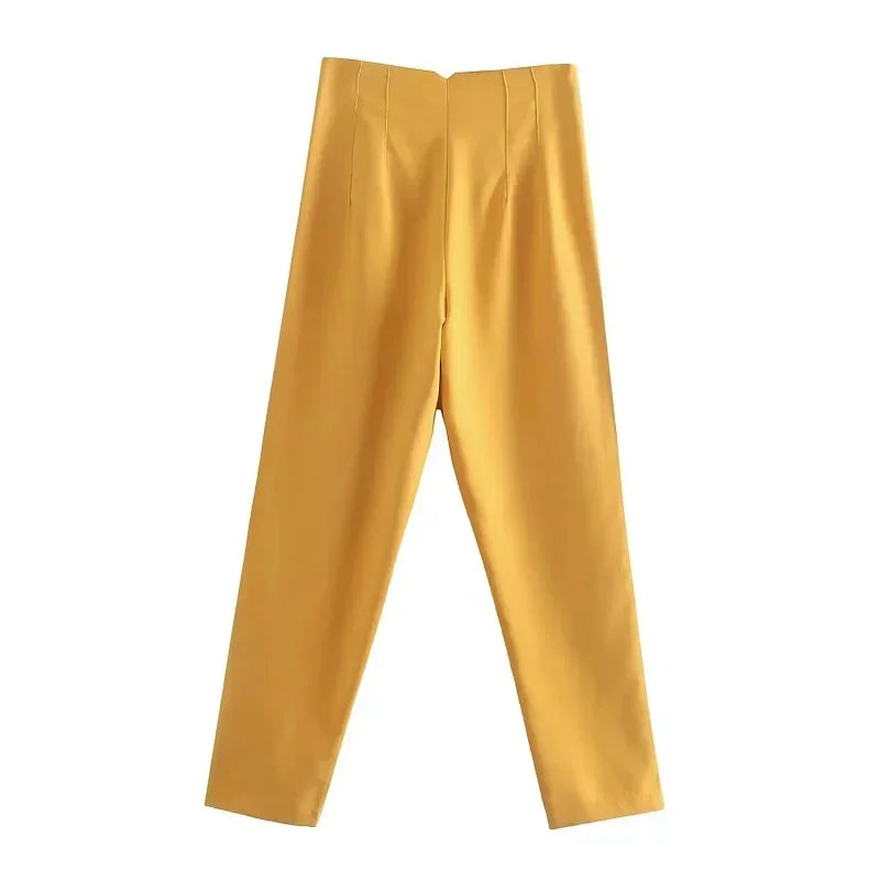 HXAO Fashion Office Wear High waist Pants for Women Formal Pants Office outfits Pencil Trousers Black Pink White Ladies Pants