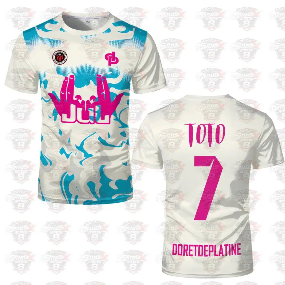 2026 Jul Maillot Toto Et Ninetta Jerseys Men's Trendy Rap Culture Printed T-shirts Breathable Football Training Uniforms