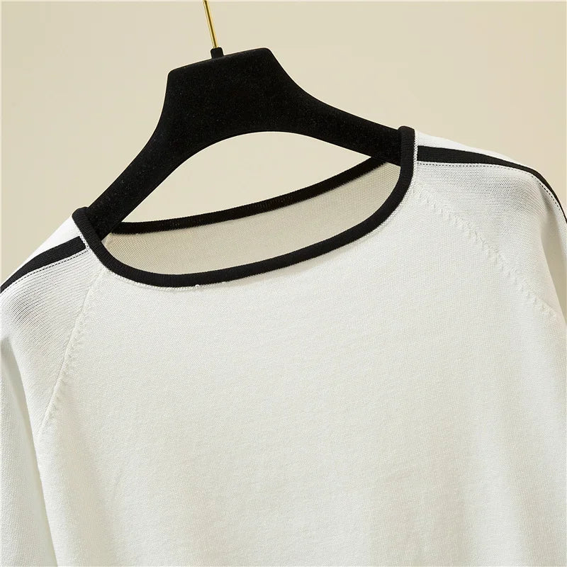 Summer Short Sleeve O-Neck Knitted Women Sweater Pullover Casual Knit Sweater Women Tops Blusas Mujer De Moda 2025