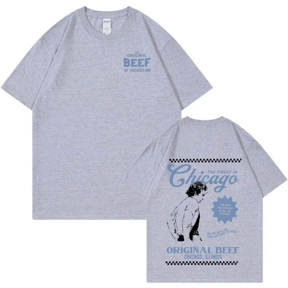 The Bear TV Series Jeremy Allen T-shirts The Original Beef of Chicagoland T-shirt Men/Women Clothing Cotton Oversized T Shirts