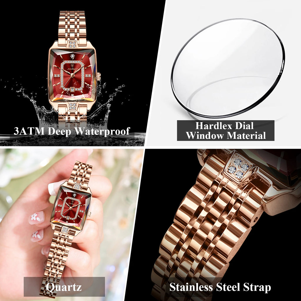 POEDAGAR High Quality Women Watch Waterproof Date Fashion Women's Watches Luxury Stainless Steel Quartz Ladies Wristwatch Reloj