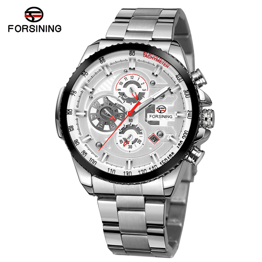 2026 Sport Waterproof Big Dial Mechanical Watches Luxury Stainless Steel Watch For Men Multifunctional Automatic Date Wristwatch