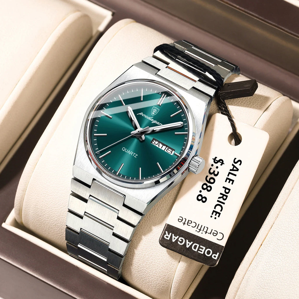 POEDAGAR Luxury Woman Watch Waterproof Luminous Fashion Quartz Ladies Wristwatch Date Week Stainless Steel Women's Watches Reloj