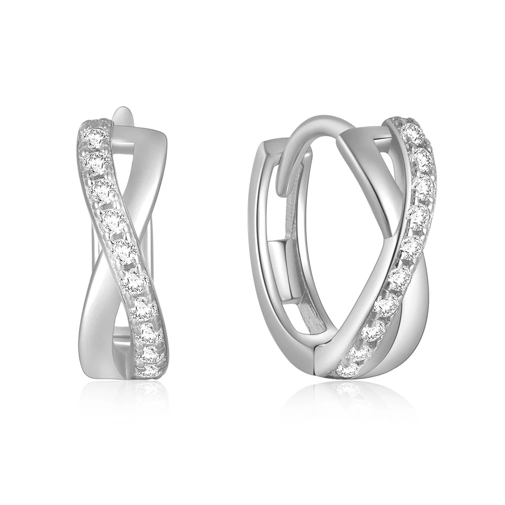ROXI Classic Single-sided Diamond Earrings 925 Sterling Silver Round Versatile Small Jewelry Ladies Valentine's Day Gift