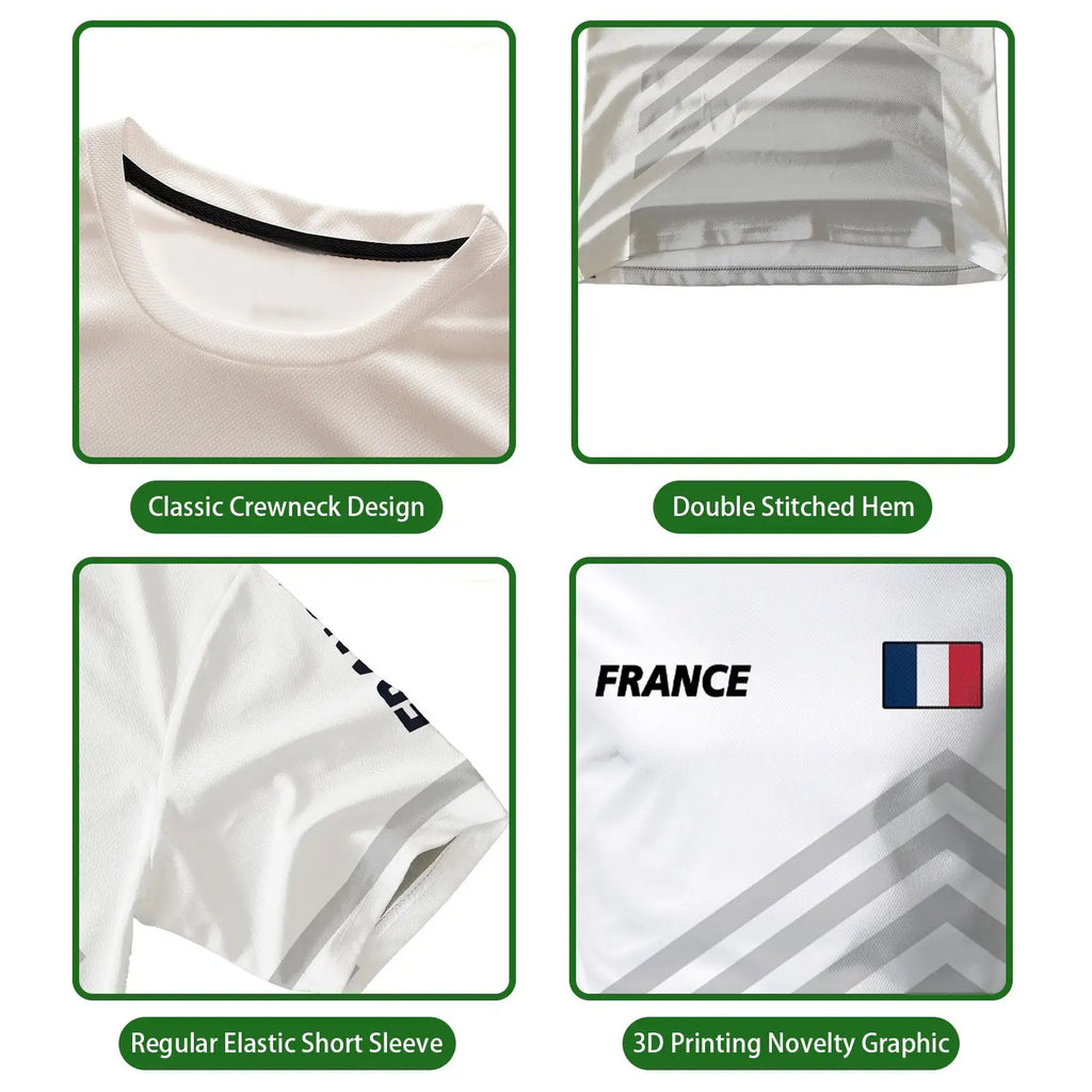 France Flag 3D Print T-shirt Summer Outdoor Sports Casual Breathable Quick-drying Tops Men Women Fashion O-Neck Football Jersey