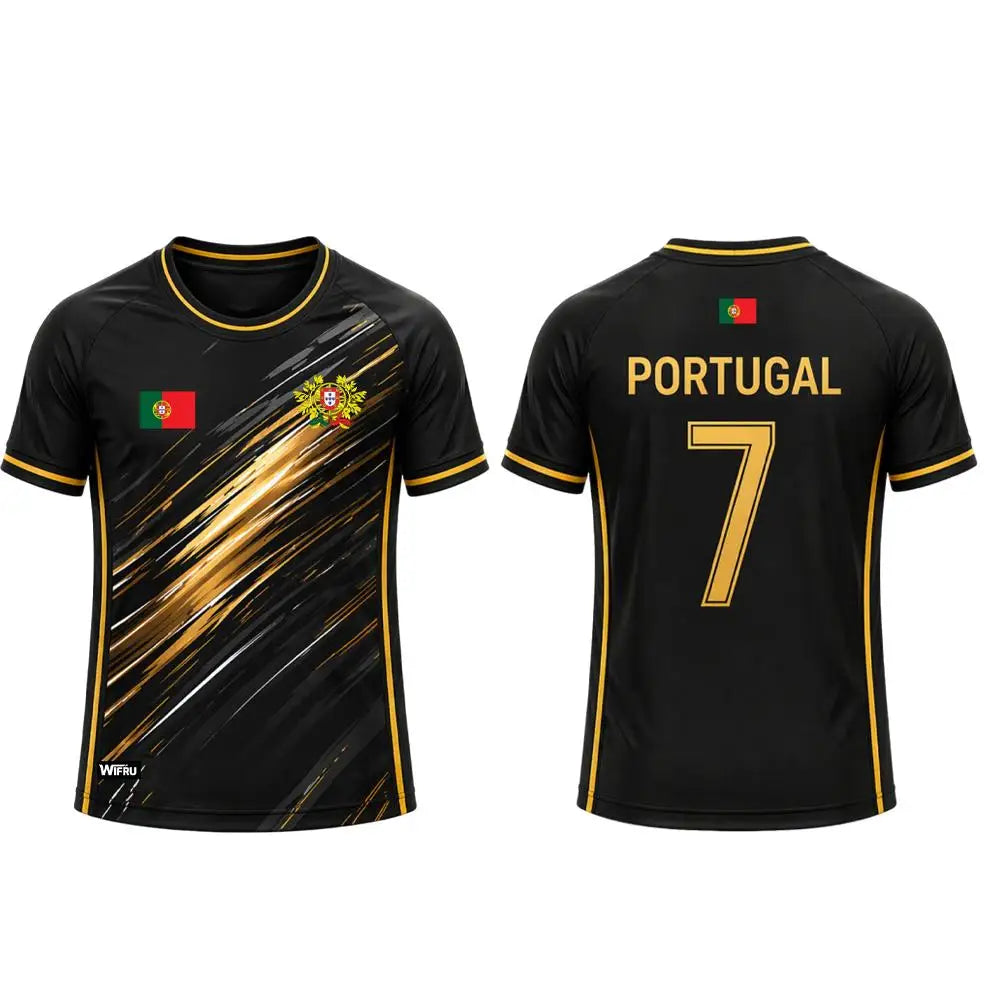 New Portugal Flag Football Jersey Outdoor Sports Training Breathable Soccer Short Sleeve T-shirt Men's And Women's Casual Top