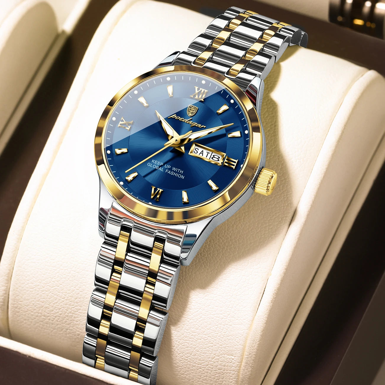 POEDAGAR Luxury Quartz Women Watch Luminous Stainless Steel Waterproof Ladies Wristwatch Week Date Fashion Woman's Watches Reloj