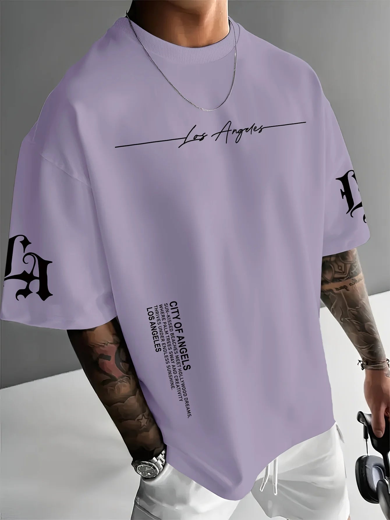 2026 Summer Men's T-shirt with Letter Print Breathable Lightweight Casual Fashionable Outdoor Men's T-shirt